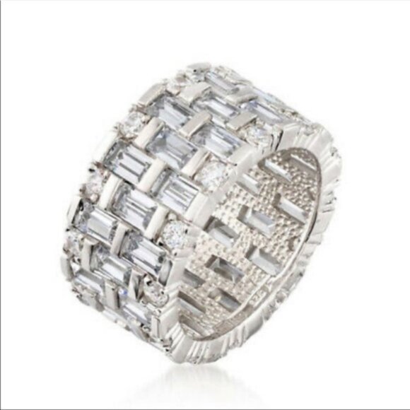 New Luxury 925 Silver Diamond Bridal Ring - Picture 2 of 8